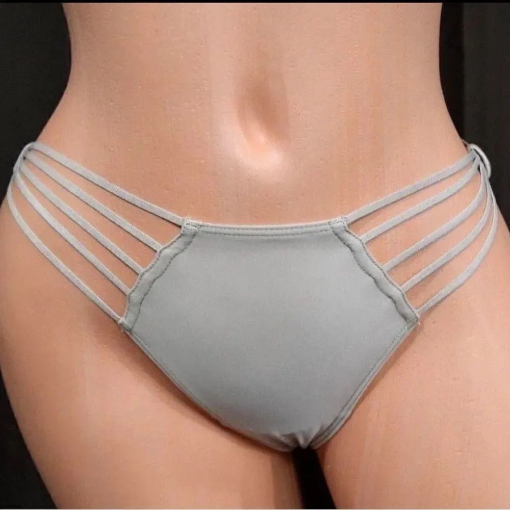 Victoria’s Secret DISCONTINUED sexy Strappy satiny cheekini panty beige